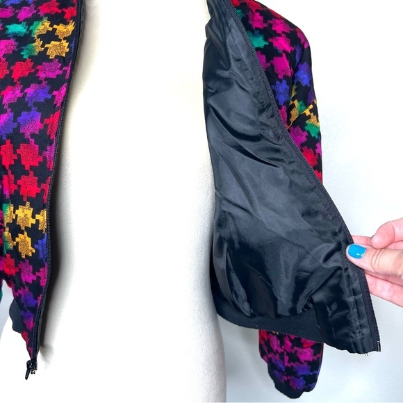 VINTAGE Amy Byer Cropped Jacket Zip Up Bomber Size Medium 10 - 12 Vtg 1980s - Picture 5 of 8